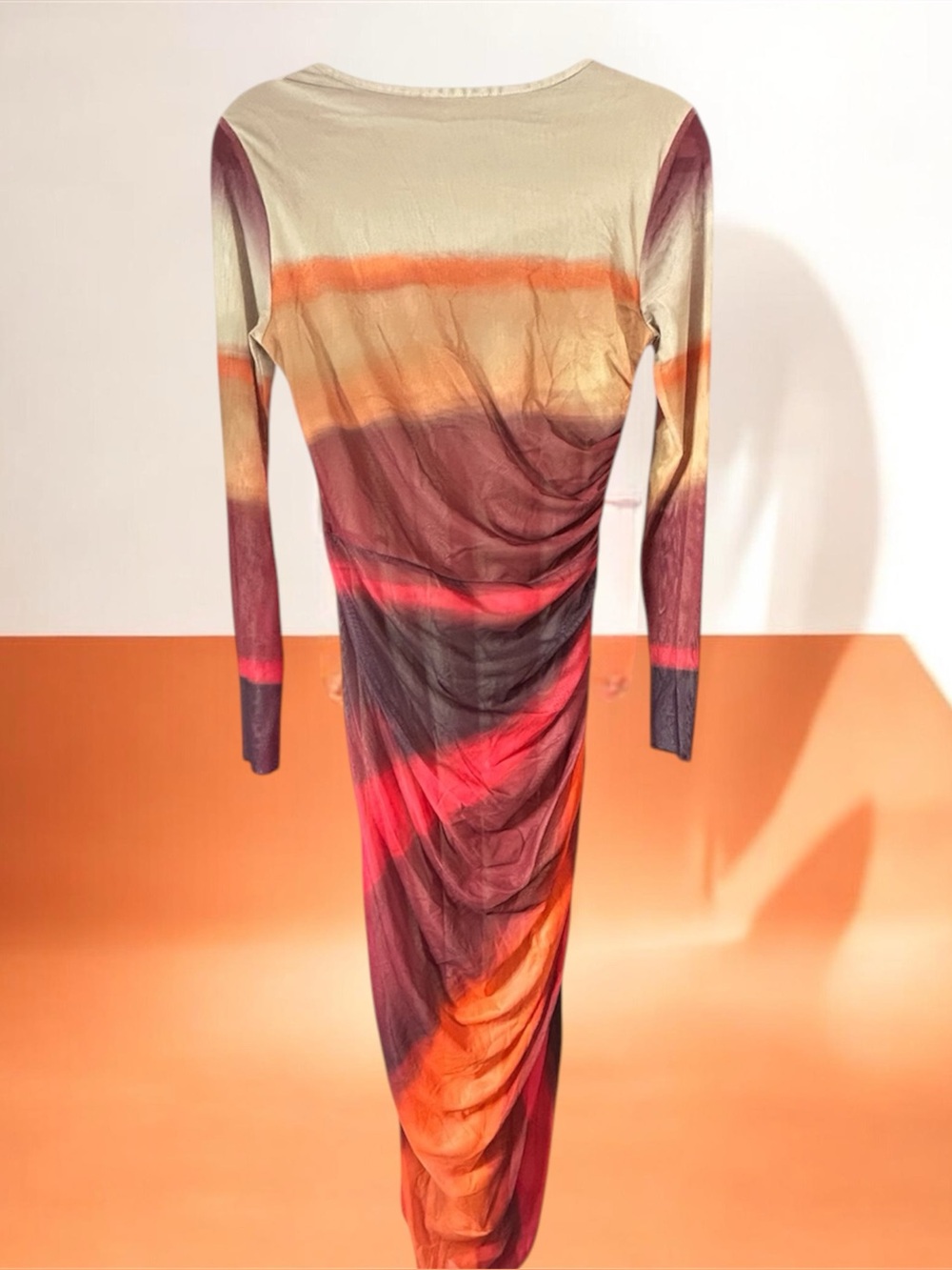 Women's Ombre Long Sleeve Midi Dress — Multicolor NWOT SMALL